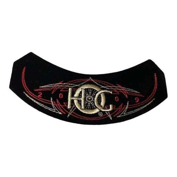 Harley-Davidson Motorcycle Owners Group HOG 2009 Vest Rocker Patch Red Silver - Picture 1 of 3